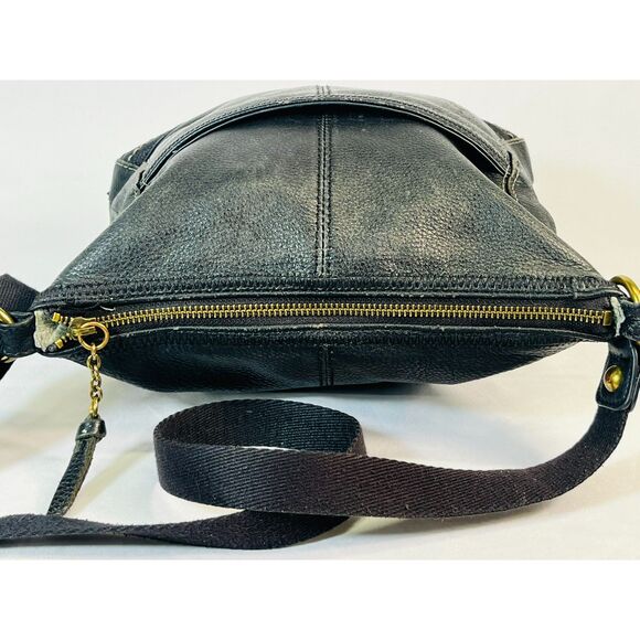 The Sak Iris Black Pebbled Leather Crossbody Shoulder Bag Boho Adjustable Basic - Picture 7 of 11